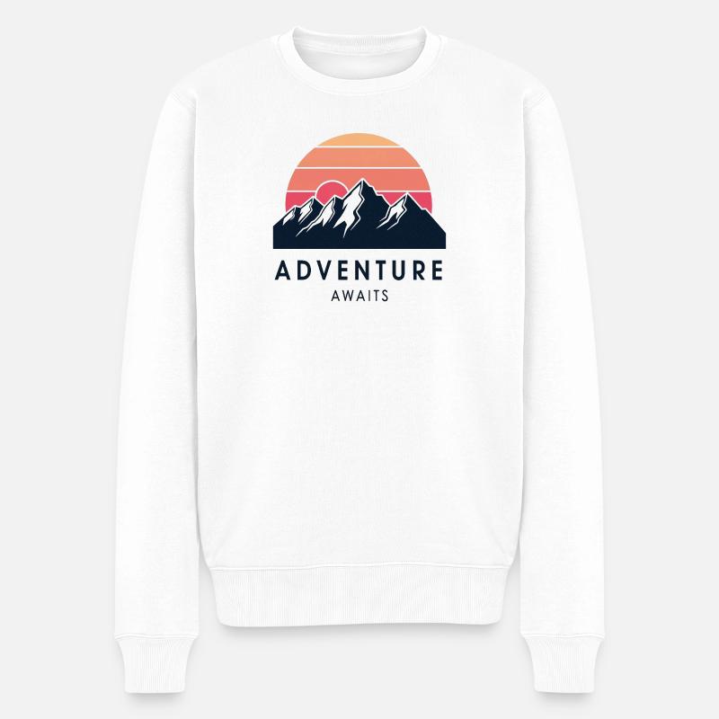 Adventure awaits - Männer Premium Bio Pullover - Weiß