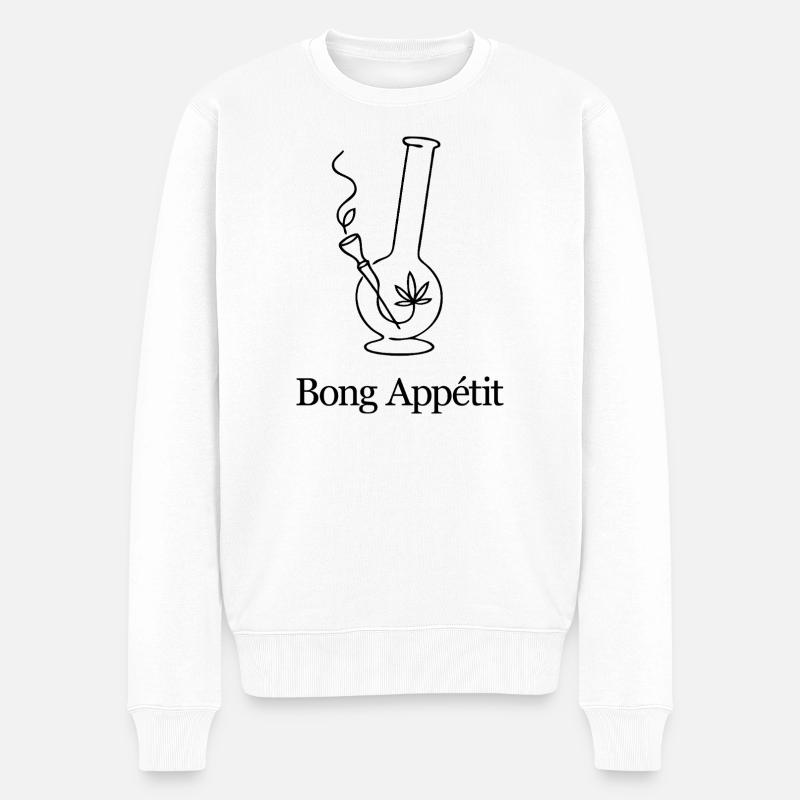 Bong Appetit - Männer Premium Bio Pullover - Weiß
