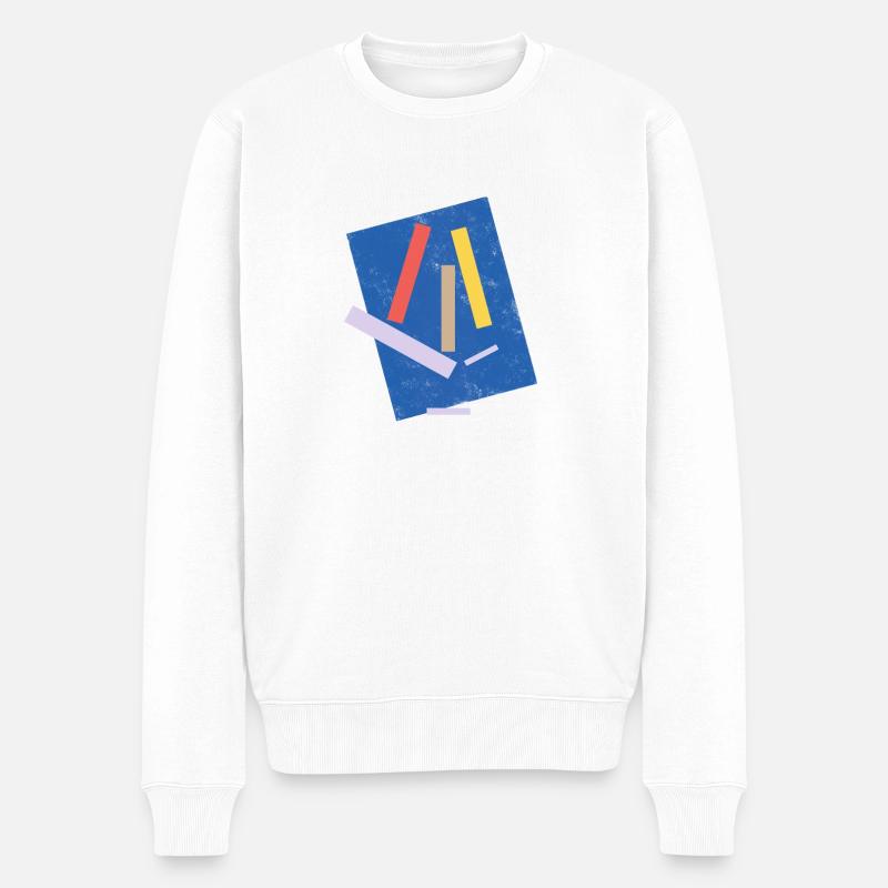 Künstlergesicht - Männer Premium Bio Pullover - Weiß