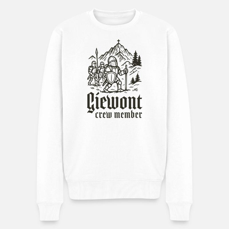 Giewont Crewmitglied Ritter Berg - Männer Premium Bio Pullover - Weiß