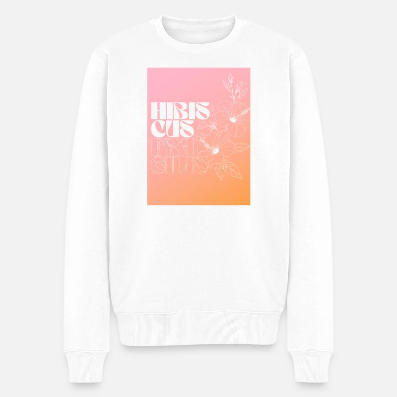 Hibiskus Individuelles Blumendesign - Männer Premium Bio Pullover - Weiß