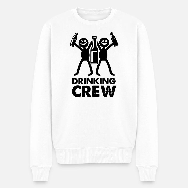 Drinking Crew - Männer Premium Bio Pullover - Weiß