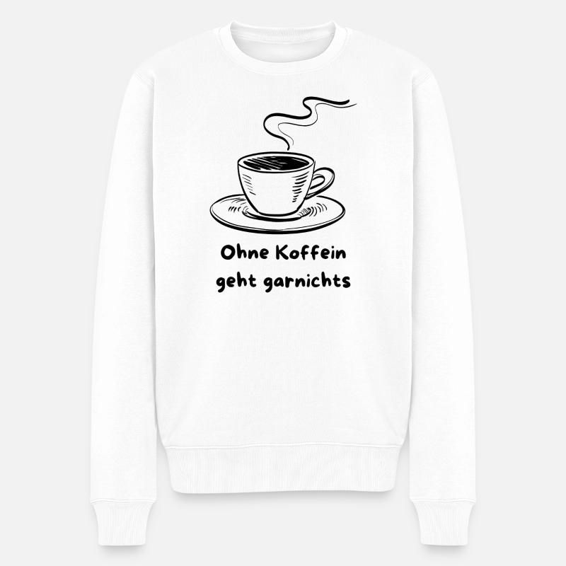 Tasse à café avec design de dicton de caféine - Pull Premium bio Homme - blanc