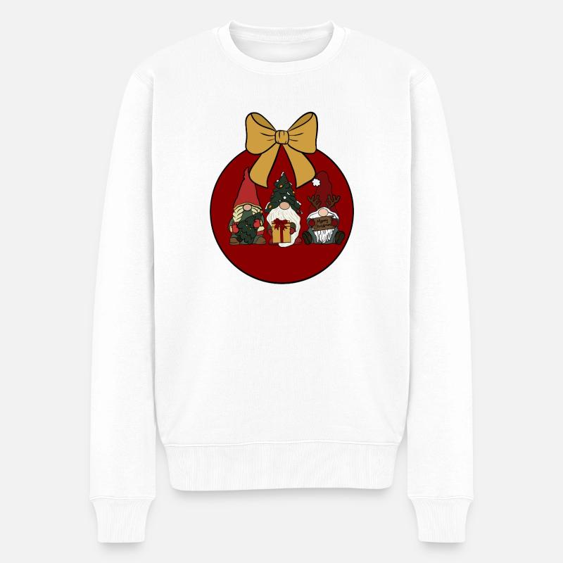 Wichtel  - Männer Premium Bio Pullover - Weiß