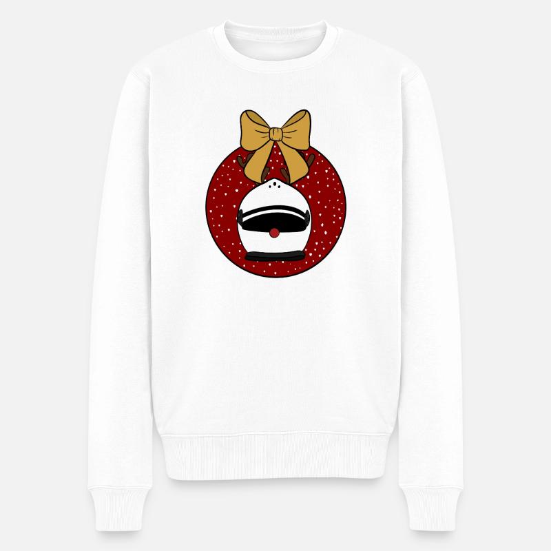 Weihnachtskugel  - Männer Premium Bio Pullover - Weiß