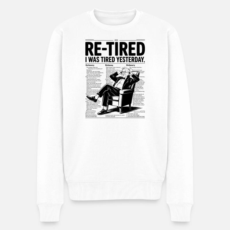 Re-fatigué J’étais fatigué hier - Pull Premium bio Homme - blanc