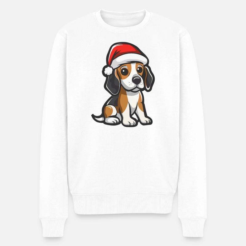 Beagle Chien Noël - Pull Premium bio Homme - blanc