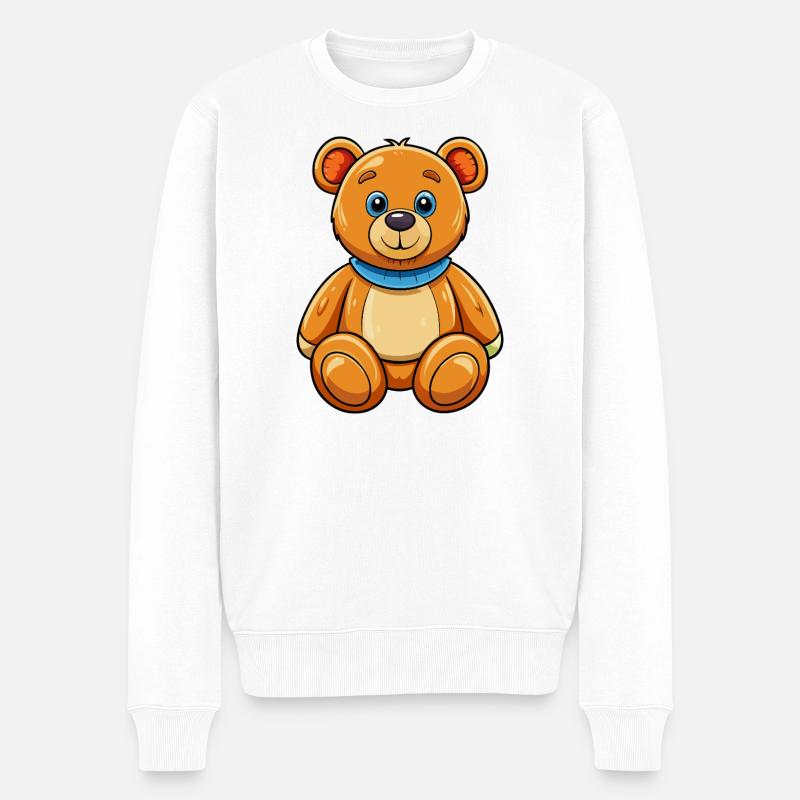 Teddybär - Männer Premium Bio Pullover - Weiß