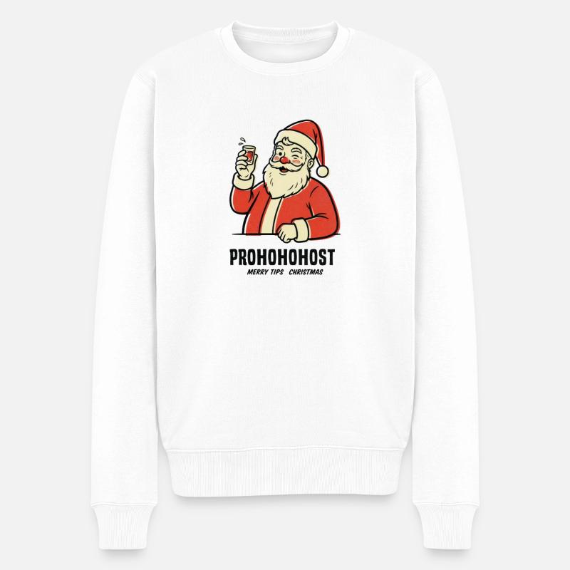 Prohohohost - Männer Premium Bio Pullover - Weiß