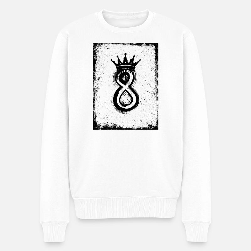 8 – Conception du Roi Couronne - Pull Premium bio Homme - blanc
