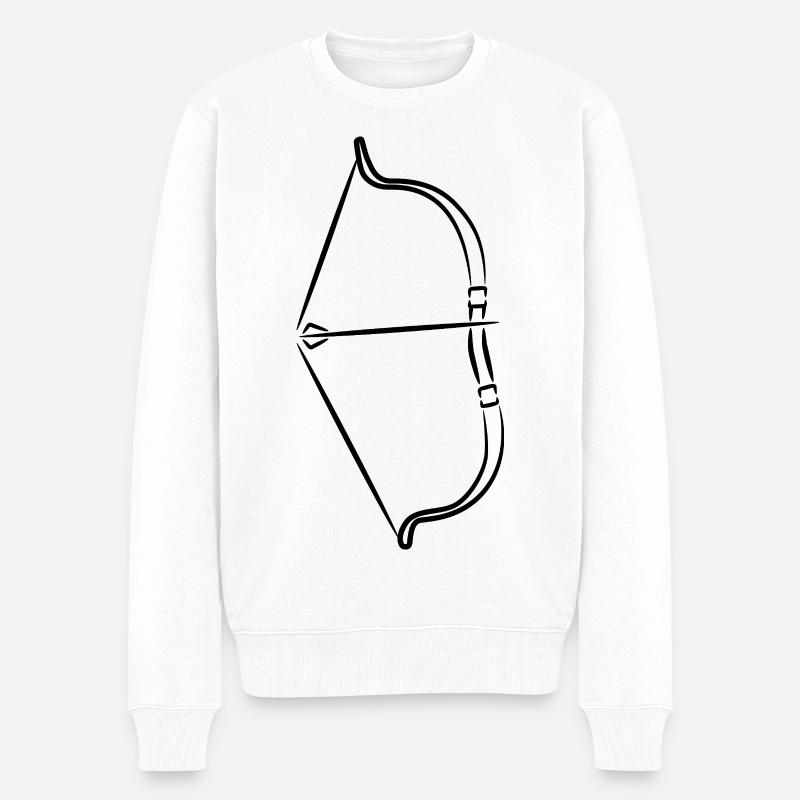 Croquis d’arc et de flèches - Pull Premium bio Homme - blanc