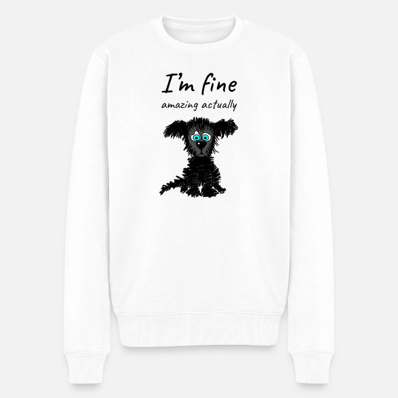 Mir geht es gut – tatsächlich großartig - Männer Premium Bio Pullover - Weiß
