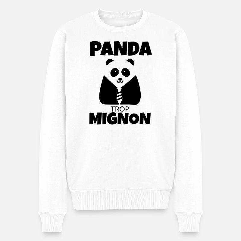 Panda zu süß - Männer Premium Bio Pullover - Weiß