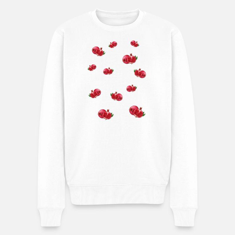 Granatapfel - Männer Premium Bio Pullover - Weiß