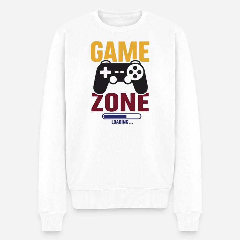 Gamer – Game Zone - Männer Premium Bio Pullover - Weiß