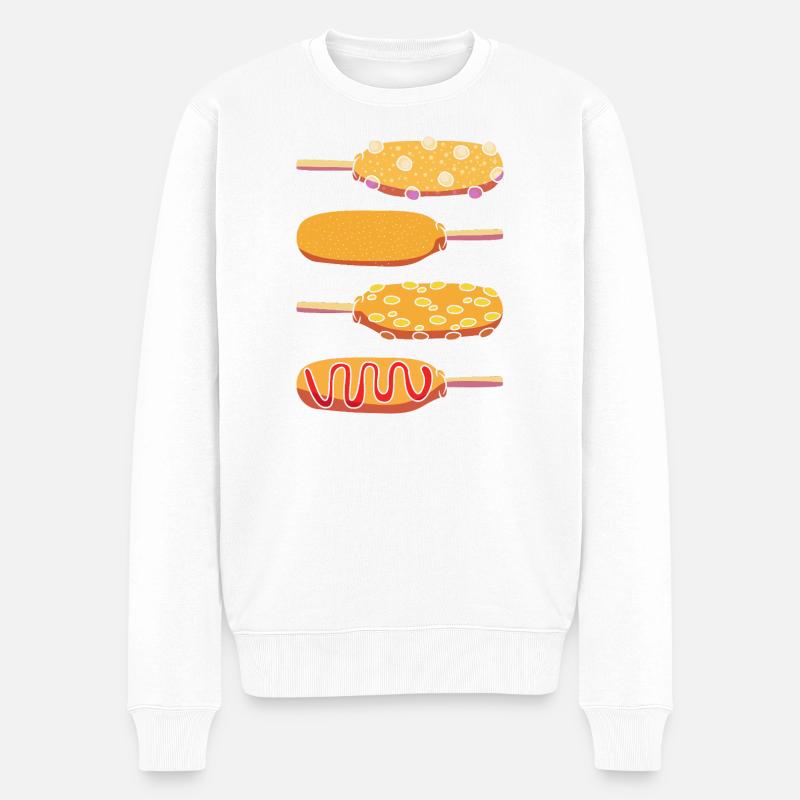 Corn Dog - Männer Premium Bio Pullover - Weiß