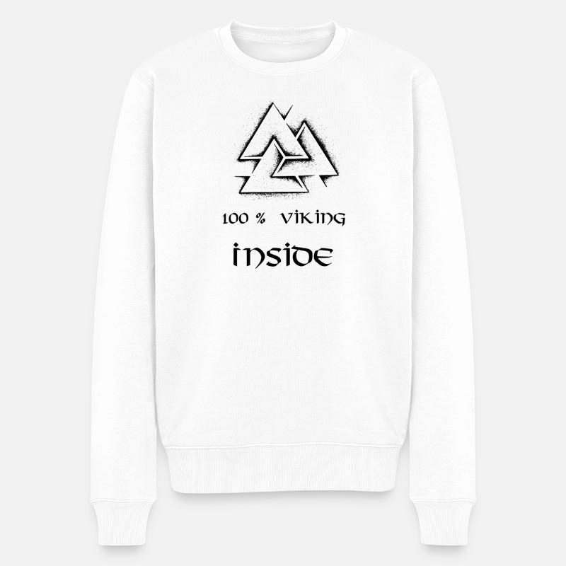 100 Prozent Wikinger im Inneren - Männer Premium Bio Pullover - Weiß