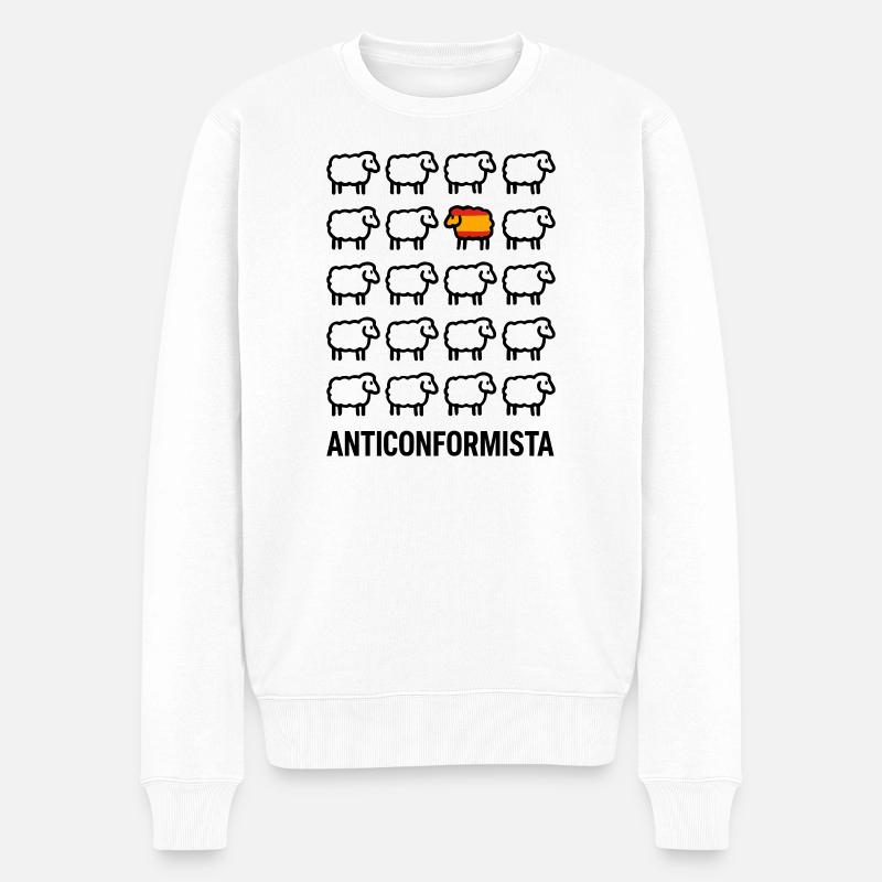 Anticonformiste Mouton Drapeau Espagne Humour - Pull Premium bio Homme - blanc