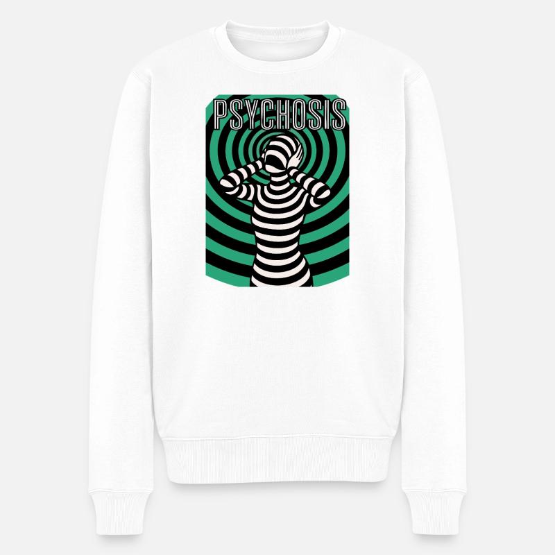 Psyché psychédélique, hypnos, hallucinations - Pull Premium bio Homme - blanc