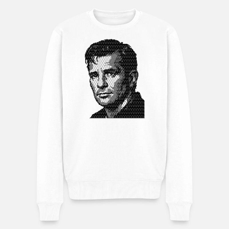 Jack Kerouac Halbtonporträt - Männer Premium Bio Pullover - Weiß