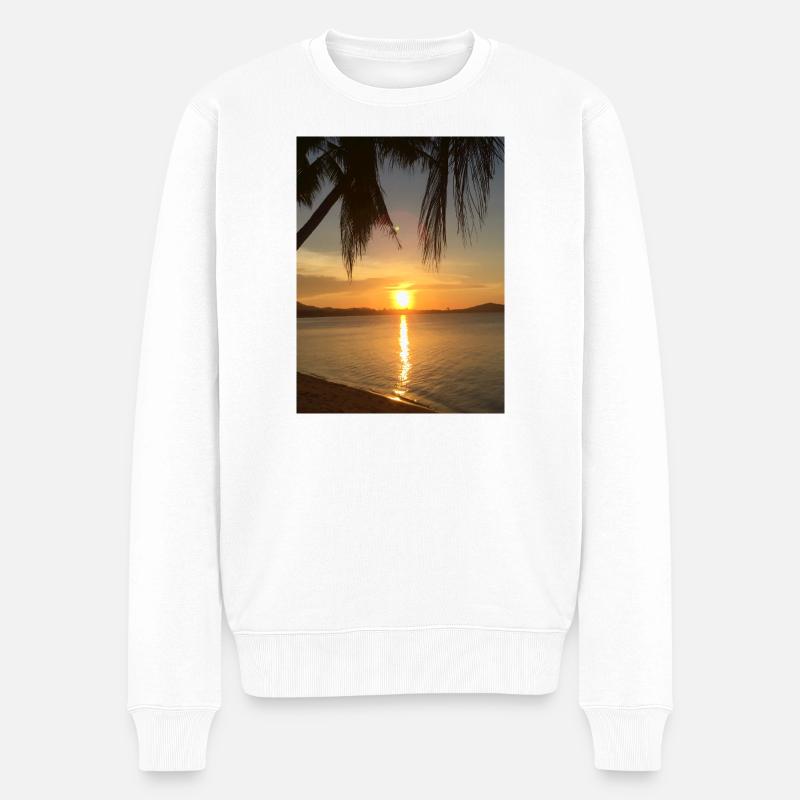 SUNDOWNER - Männer Premium Bio Pullover - Weiß
