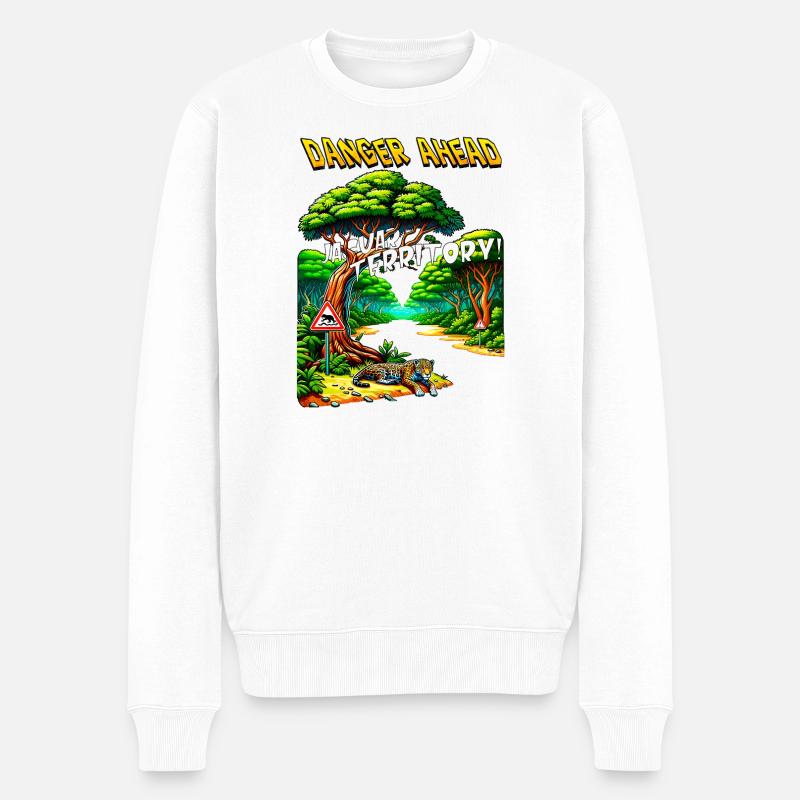 Jaguar-Gebiet – Hügelwald - Männer Premium Bio Pullover - Weiß