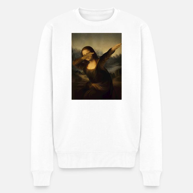 Joconde Dab Léonard de Vinci Joconde - Pull Premium bio Homme - blanc