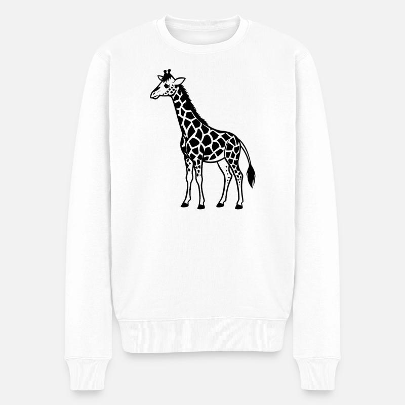 Giraffen - Männer Premium Bio Pullover - Weiß