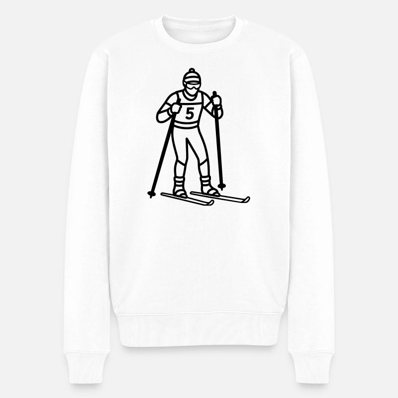 Langlauf - Männer Premium Bio Pullover - Weiß