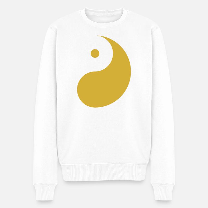Yang Gold - Männer Premium Bio Pullover - Weiß