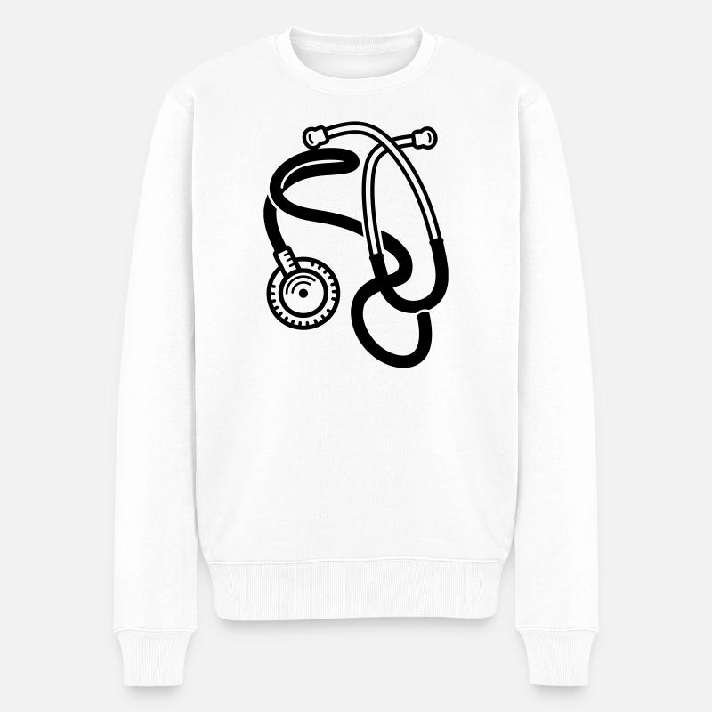 stéthoscope - Pull Premium bio Homme - blanc