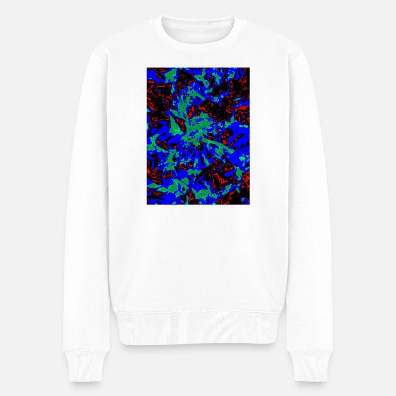 Neon Bloom Nebel - Männer Premium Bio Pullover - Weiß