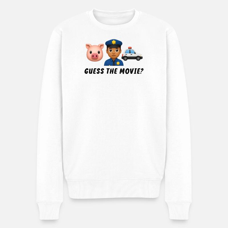 Erwachsenenpolizei und Tiersymbole - Männer Premium Bio Pullover - Weiß