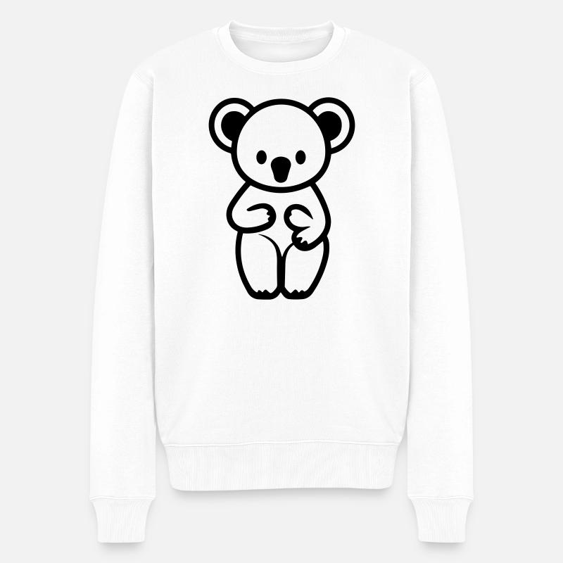 Koala - Männer Premium Bio Pullover - Weiß
