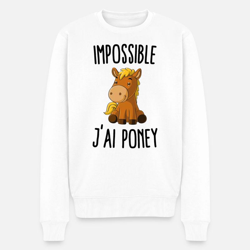 Impossible j'ai poney - Pull Premium bio Homme - blanc