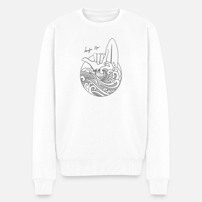 Meer - Männer Premium Bio Pullover - Weiß