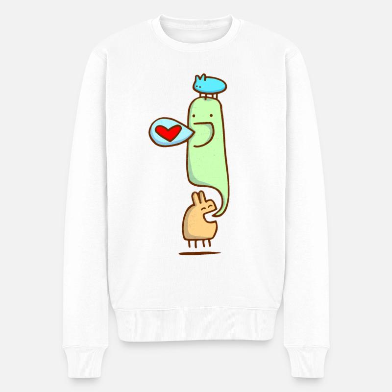 Freunde - Männer Premium Bio Pullover - Weiß