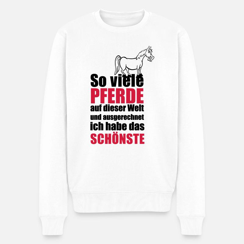 Das schönste Pferd - Männer Premium Bio Pullover - Weiß