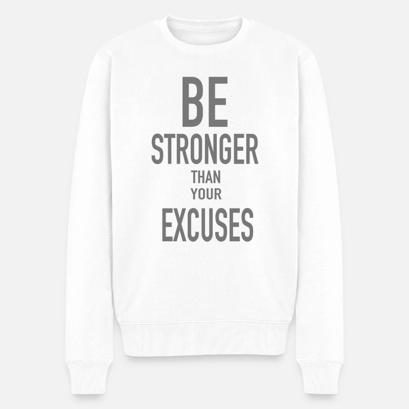 Be Stronger - Männer Premium Bio Pullover - Weiß