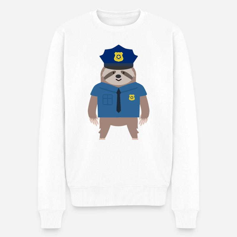 Polizei - Männer Premium Bio Pullover - Weiß