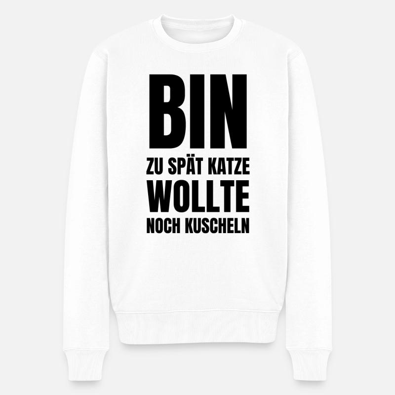 maine coon statement geburtstag kleines tier - Männer Premium Bio Pullover - Weiß