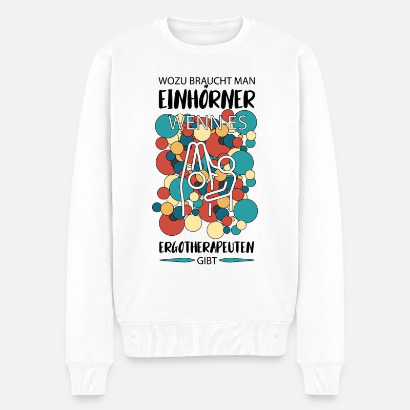ERGOTHERAPEUTIN ERGOTHERAPIE - Männer Premium Bio Pullover - Weiß