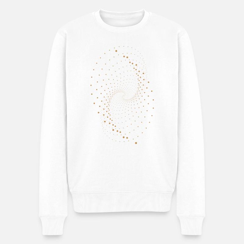 Abstraktes Punktdesign - Männer Premium Bio Pullover - Weiß