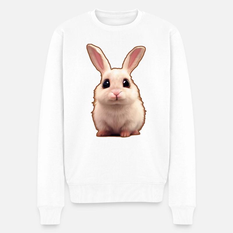 süßer Hase 2 - Männer Premium Bio Pullover - Weiß
