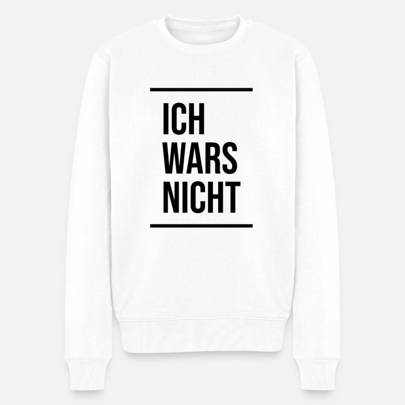 ICH WARS NICHT - Männer Premium Bio Pullover - Weiß