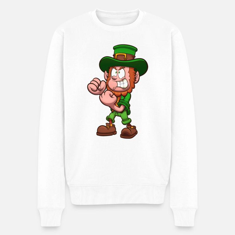 Wütender Kobold bereit zu kämpfen - Männer Premium Bio Pullover - Weiß
