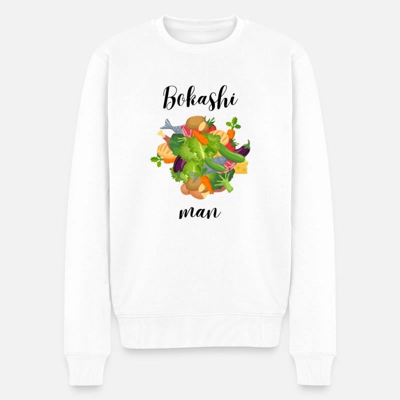 Bokashi für Männer - Männer Premium Bio Pullover - Weiß