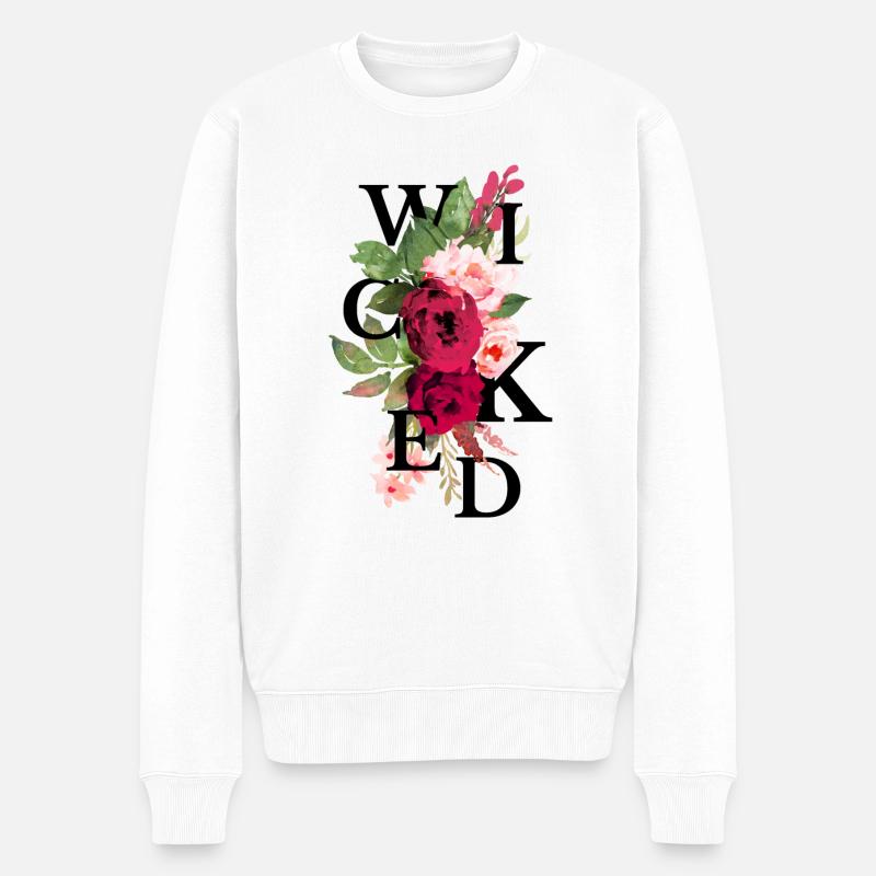 Böse Blumen - Männer Premium Bio Pullover - Weiß