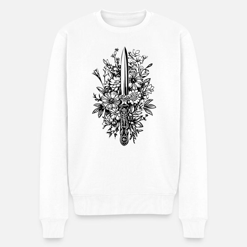 Messer Messerschmied Messerliebhaber - Männer Premium Bio Pullover - Weiß