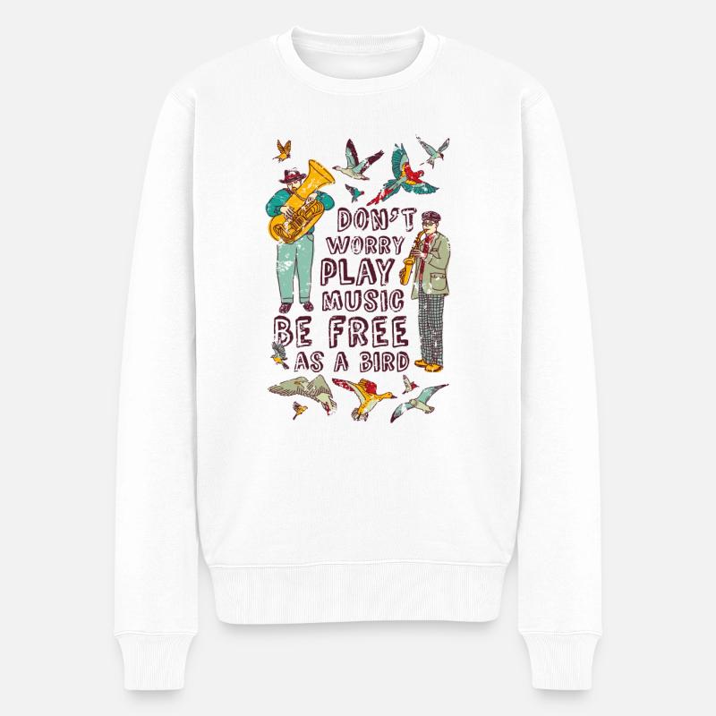 Vögel - Männer Premium Bio Pullover - Weiß